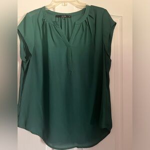 Dark green blouse with capped sleeves